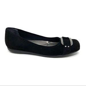 Trotters Sizzle Signature Black Suede flats NARROW